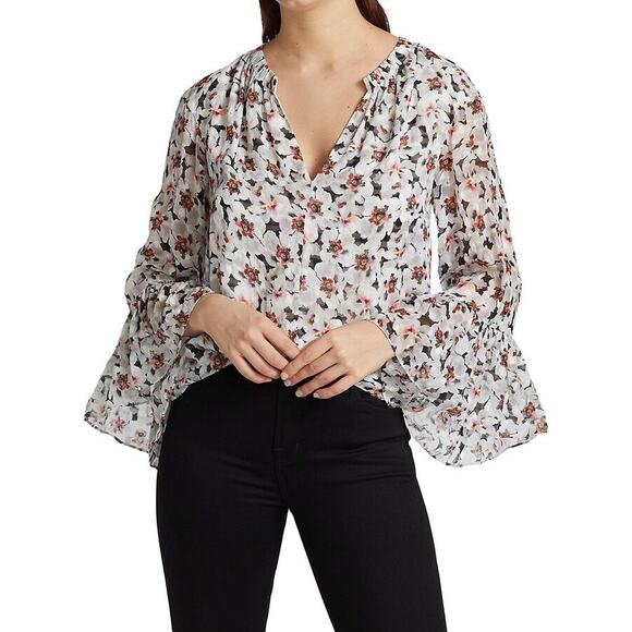 TANYA TAYLOR Harper Floral Bell-Sleeve Top Size 2X - Picture 1 of 9